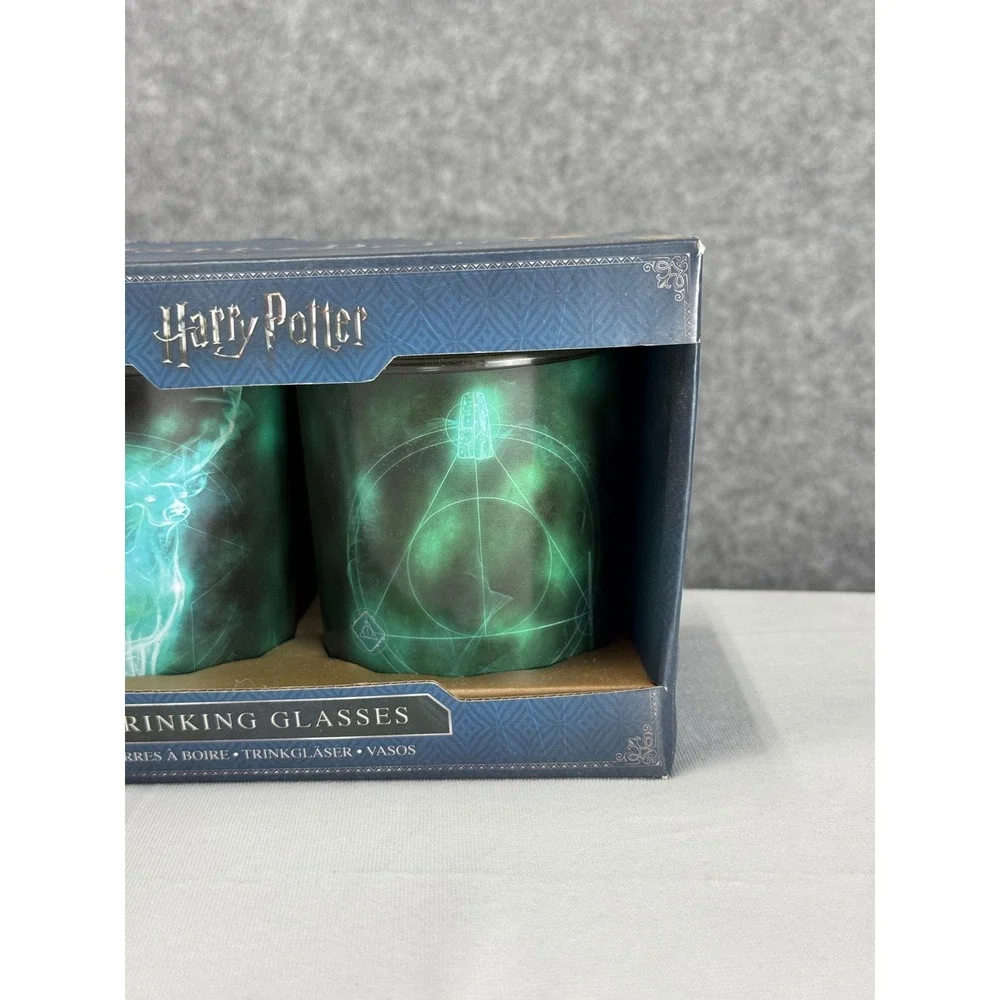 Harry Potter Patronus Deathly Hallows Drinking Glass‎ Set 2pk Paladone PP4229HP